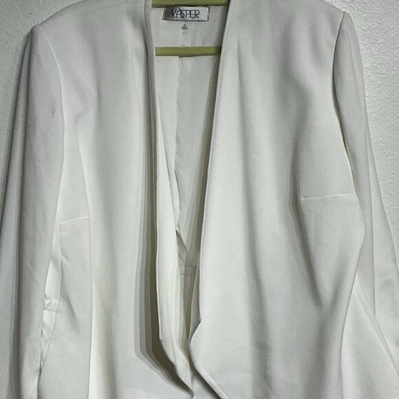 Kasper White Open Front Jacket Sz 1X - Picture 3 of 10